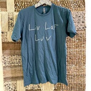 NWOT ‘Liv Laf Luv’ funny t shirt Heather blue size M
